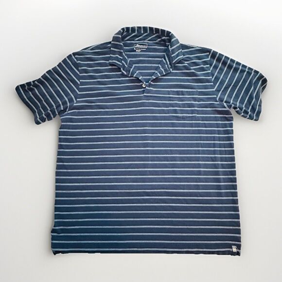 Peter Millar Blue Striped Short Sleeve Polo Golf Shirt Men's‎ XL - Picture 1 of 9